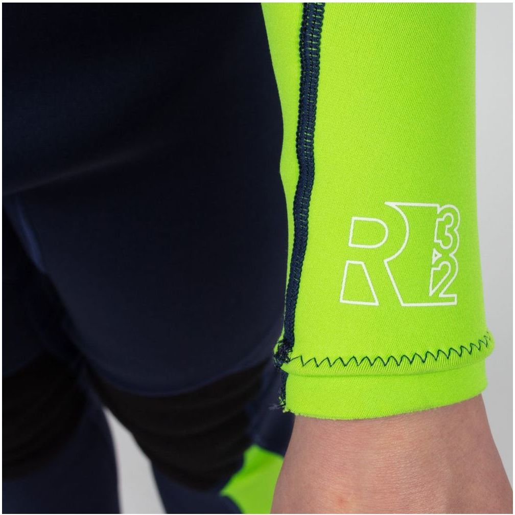 2025 Gul Junior Response 3/2mm Flatlock Back Zip Våddragt RE1322-C1 - Navy / Lime